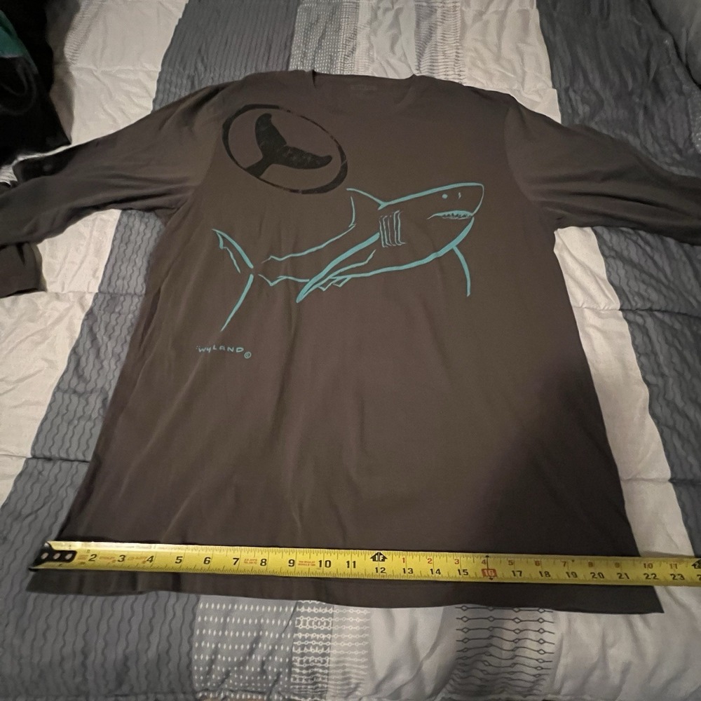 Crazy Shirts Wyland Gray Long Sleeve Great White Shark XL Pima Cotton Shirt - Picture 11 of 13
